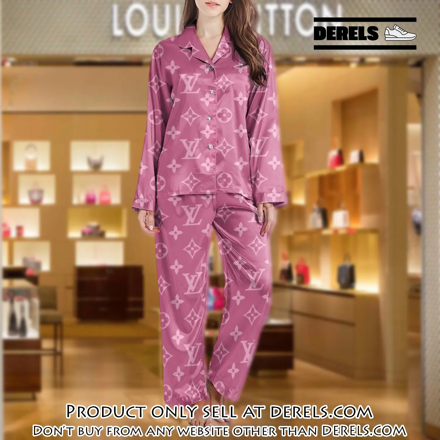 Lv monogram long satin pajama set pjs1014 dr3435253